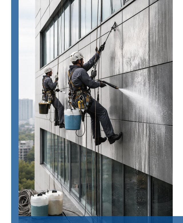 Профессиональная мойка вентилируемых фасадов в Кузнецке