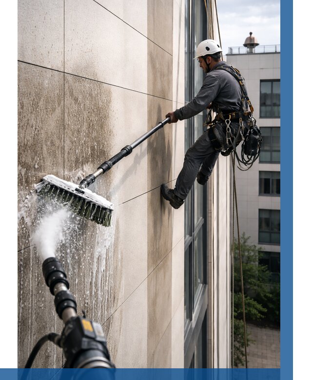 Мойка фасада из керамогранита в Кузнецке от 313 р. | ВЫСОТНИК-Кнц