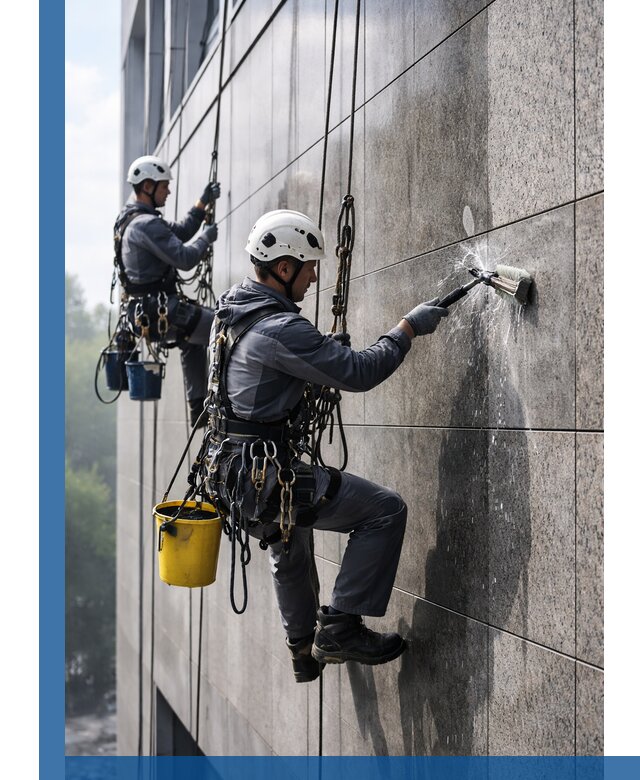 Профессиональная мойка фасада из керамогранита в Кузнецке