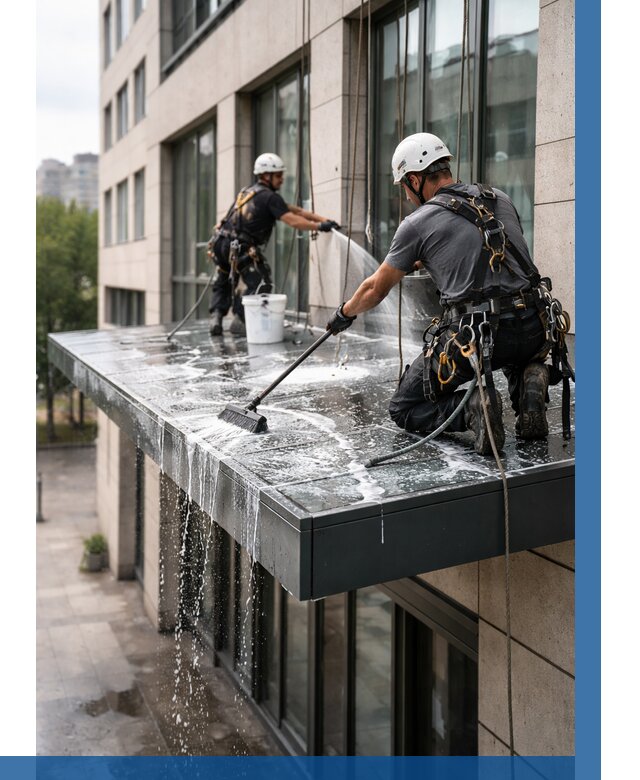 Мойка козырьков и навесов в Кузнецке от 3648 р. | ВЫСОТНИК-Кнц