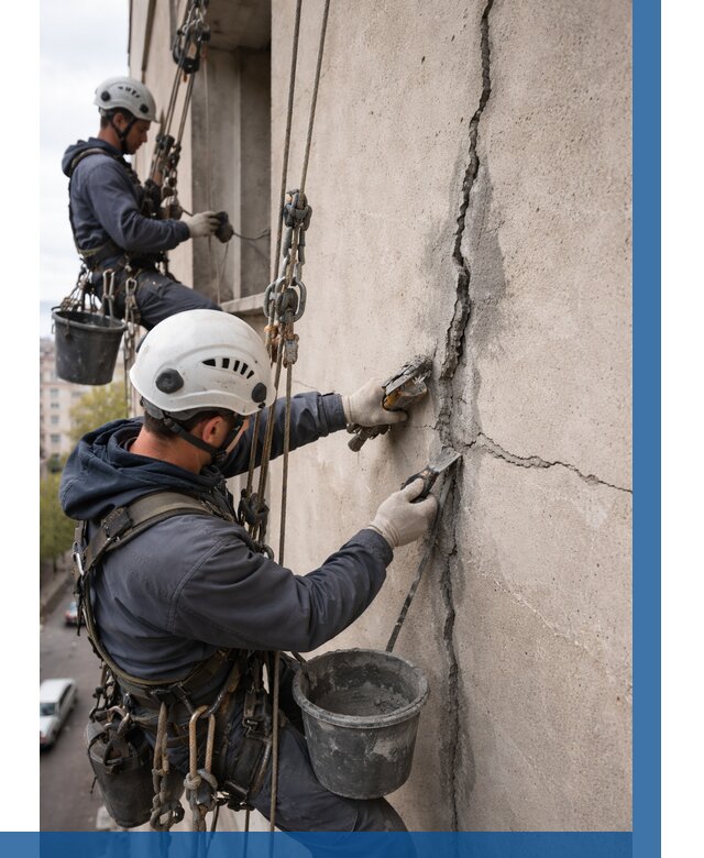 Заделка трещин на фасаде в Кузнецке от 938 р. | ВЫСОТНИК-Кнц