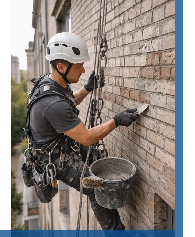 Ремонт кирпичной кладки фасада в Кузнецке от 1876 р. | ВЫСОТНИК-Кнц