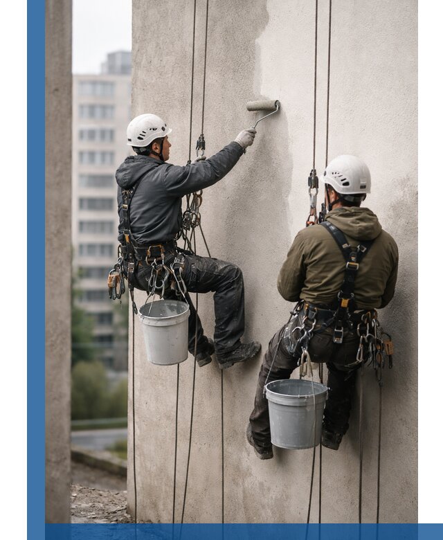 Покраска фасадов высотными альпинистами в Кузнецке с гарантией