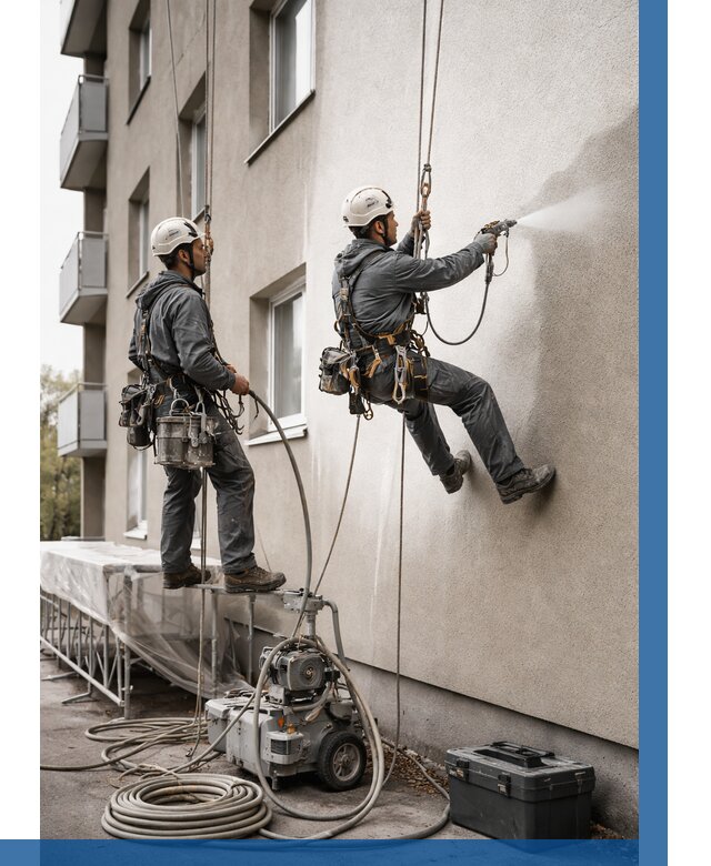 Безвоздушная покраска фасада в Кузнецке от 229 р/м² | ВЫСОТНИК-Кнц