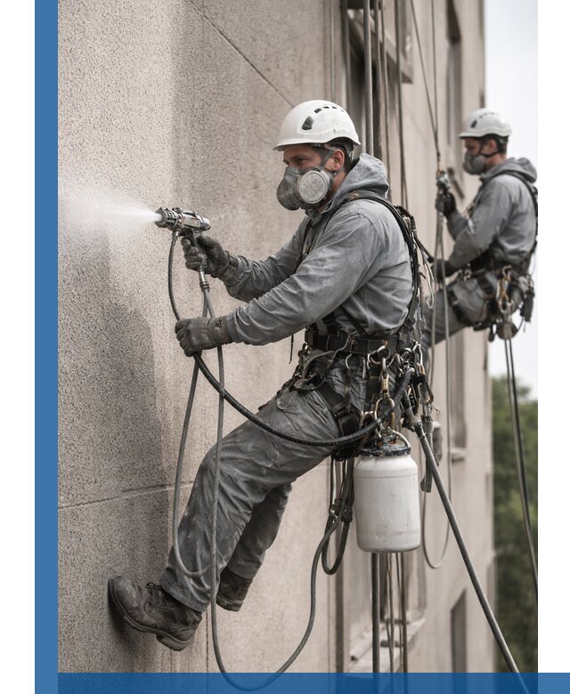 Безвоздушная покраска фасадов зданий в Кузнецке профессионально