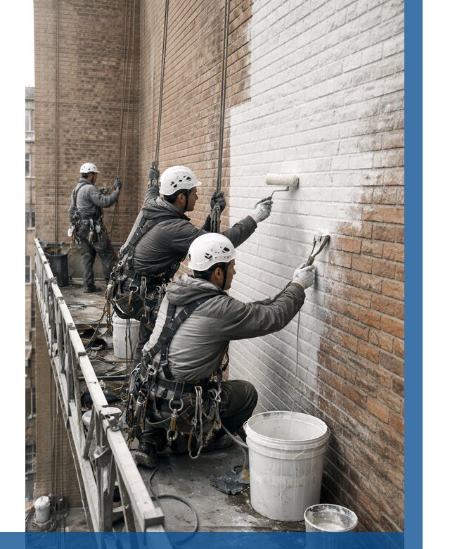 Покраска кирпичного фасада в Кузнецке от 365 р. | ВЫСОТНИК-Кнц