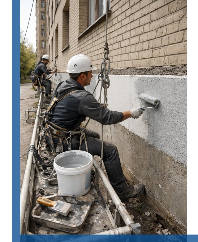 Окраска цоколя здания в Кузнецке профессионально и надежно