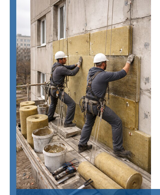 Утепление фасада минватой в Кузнецке под ключ с гарантией