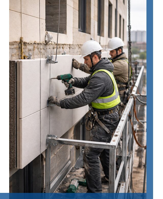 Монтаж фасадных термопанелей в Кузнецке от 1564 р. | ВЫСОТНИК-Кнц