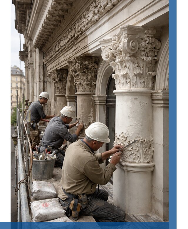 Реставрация фасадной лепнины в Кузнецке от 2606 р. | ВЫСОТНИК-Кнц