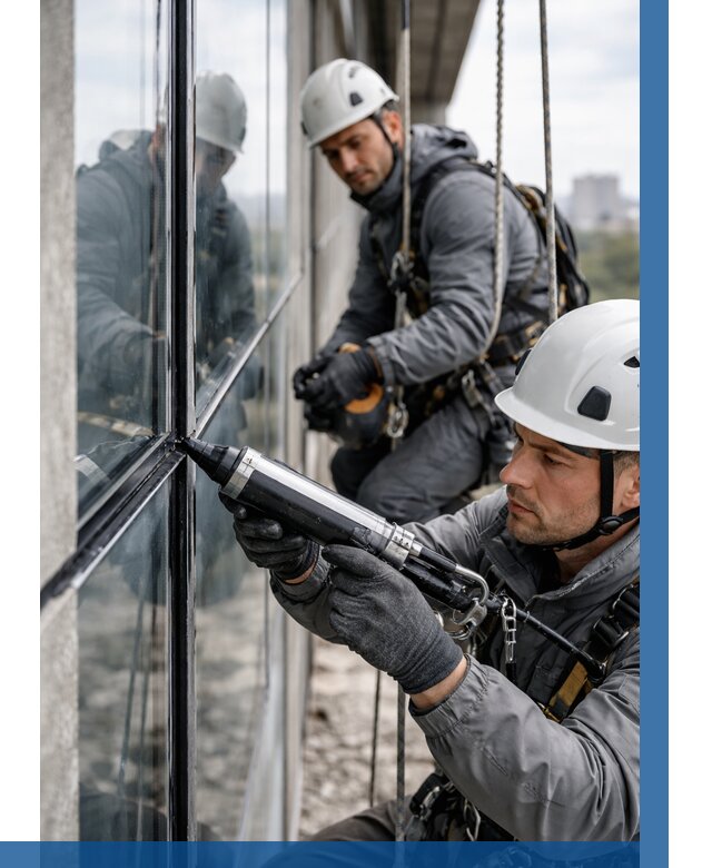 Герметизация витражных швов в Кузнецке от 678 р. | ВЫСОТНИК-Кнц