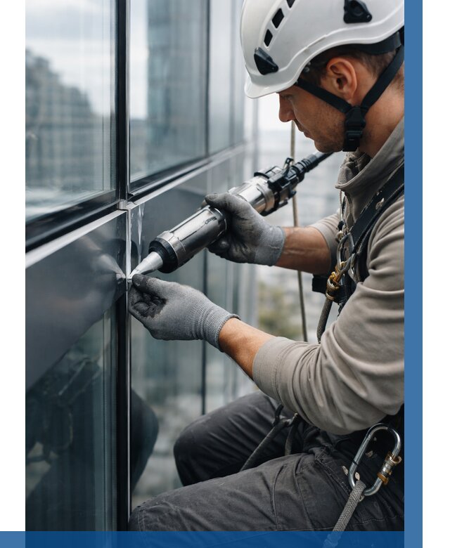 Герметизация стыков витража в Кузнецке от 1251 р. | ВЫСОТНИК-Кнц