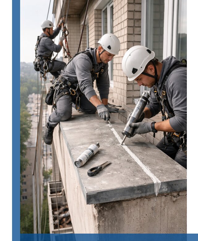 Герметизация балконного козырька в Кузнецке профессионально