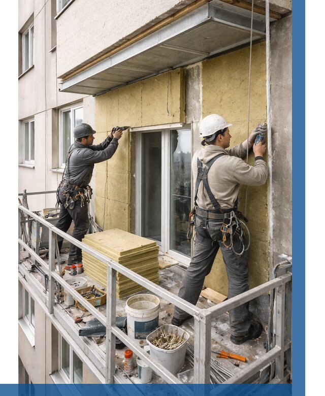 Утепление балкона снаружи в Кузнецке от 1668 р. под ключ ВЫСОТНИК-Кнц