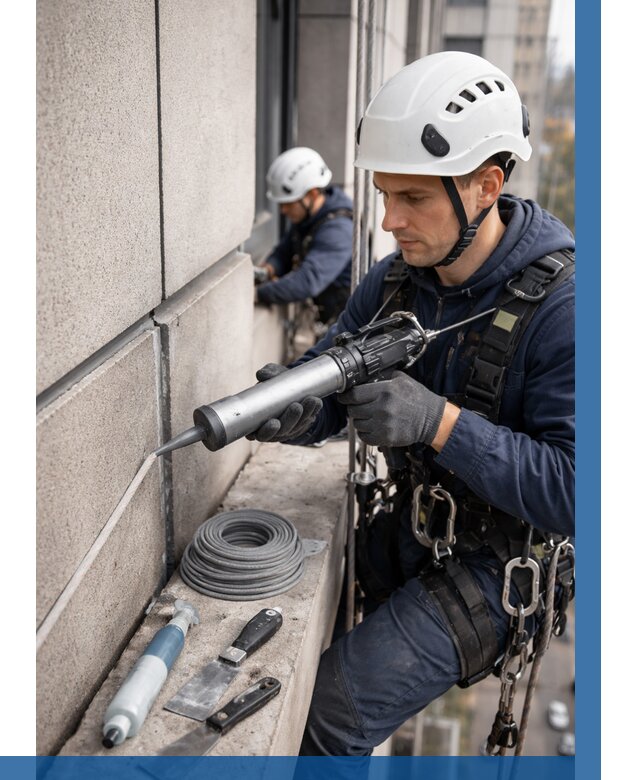 Герметизация деформационных швов фасада в Кузнецке от 730 | ВЫСОТНИК-Кнц