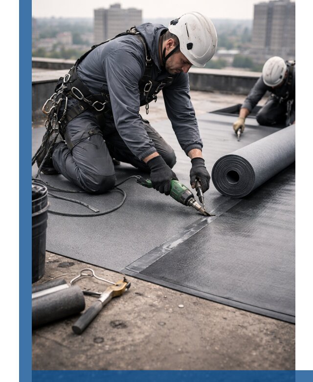 Ремонт мягкой кровли в Кузнецке с выездом промальпинистов