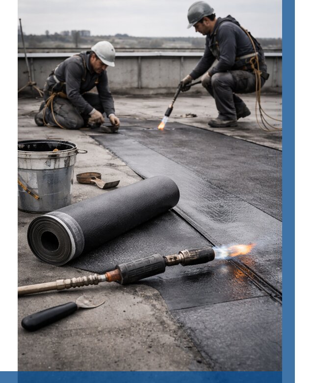 Ремонт рулонной кровли в Кузнецке от 678 р. | ВЫСОТНИК-Кнц