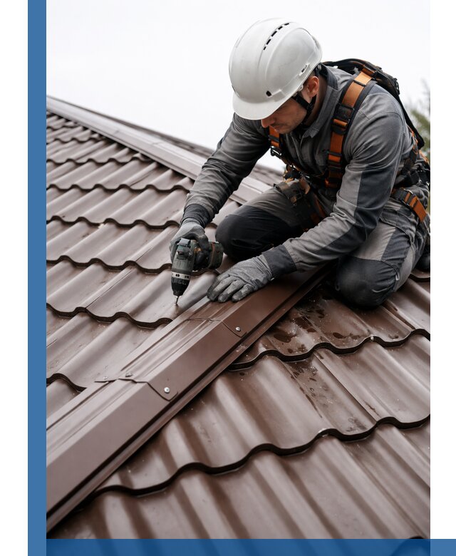 Ремонт металлочерепицы на крыше в Кузнецке профессионально