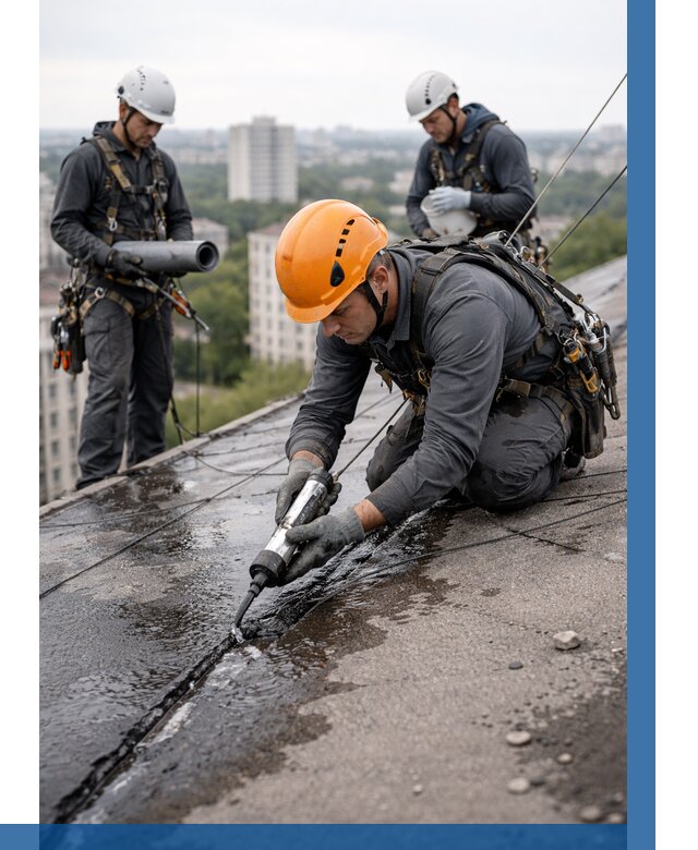 Устранение протечек кровли в Кузнецке от 12509 р. | ВЫСОТНИК-Кнц