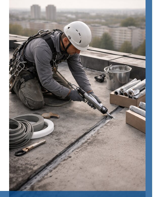 Герметизация швов кровли в Кузнецке от 469 р./м2 | ВЫСОТНИК-Кнц