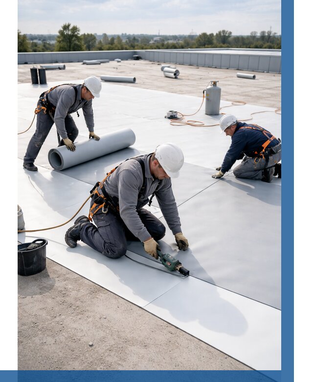 Монтаж мембранной кровли под ключ в Кузнецке от 1251 р. | ВЫСОТНИК-Кнц