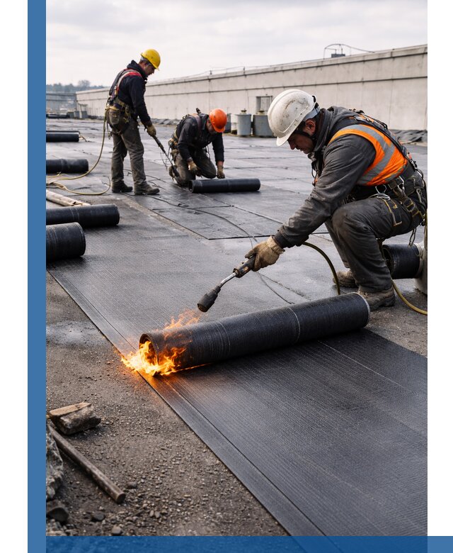 Монтаж наплавляемой кровли в Кузнецке профессионально