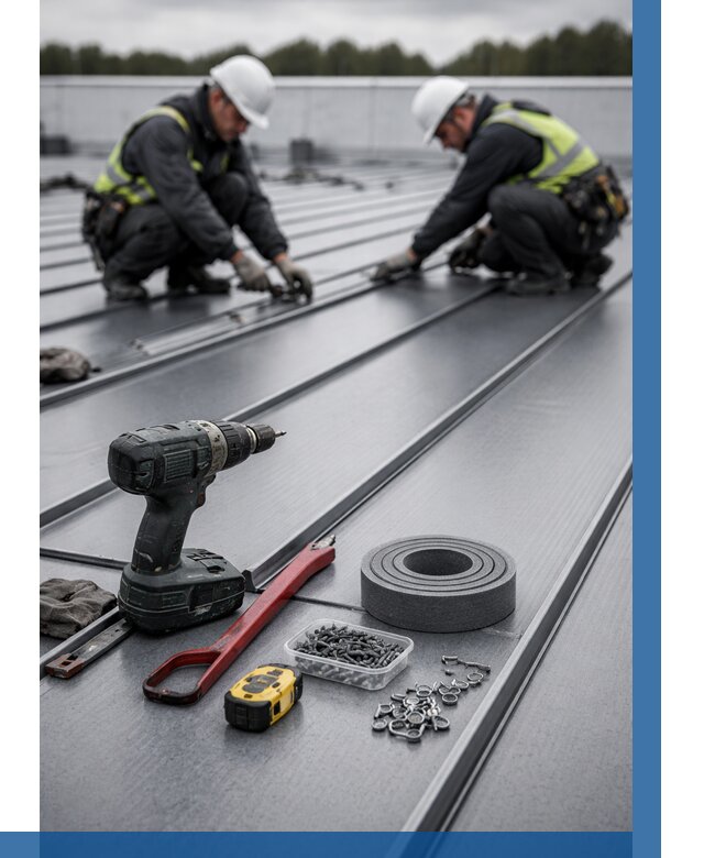 Монтаж фальцевой кровли в Кузнецке от 1876 р. | ВЫСОТНИК-Кнц