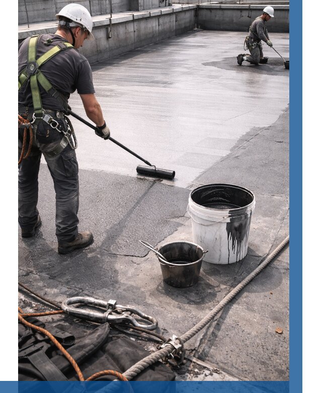 Гидроизоляция кровли жидкой резиной в Кузнецке от 521 р. | ВЫСОТНИК-Кнц