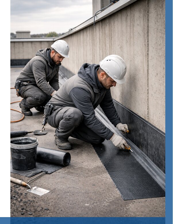 Гидроизоляция примыканий на кровле в Кузнецке от 938 р. | ВЫСОТНИК-Кнц