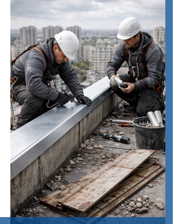 Замена парапетных крышек под ключ в Кузнецке от 1251 р. | ВЫСОТНИК-Кнц