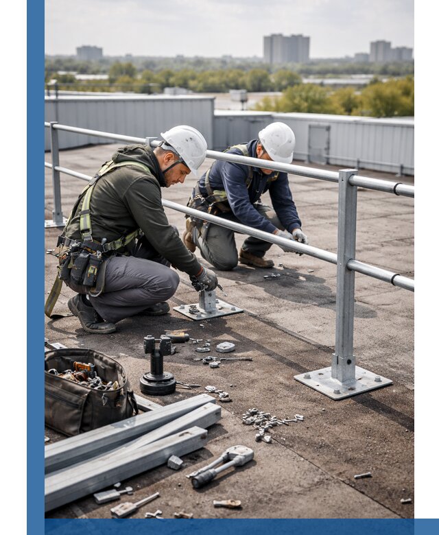 Монтаж кровельного ограждения в Кузнецке под ключ с гарантией