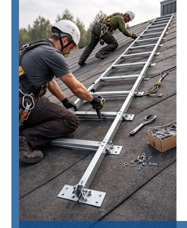 Профессиональный монтаж кровельной лестницы в Кузнецке под ключ