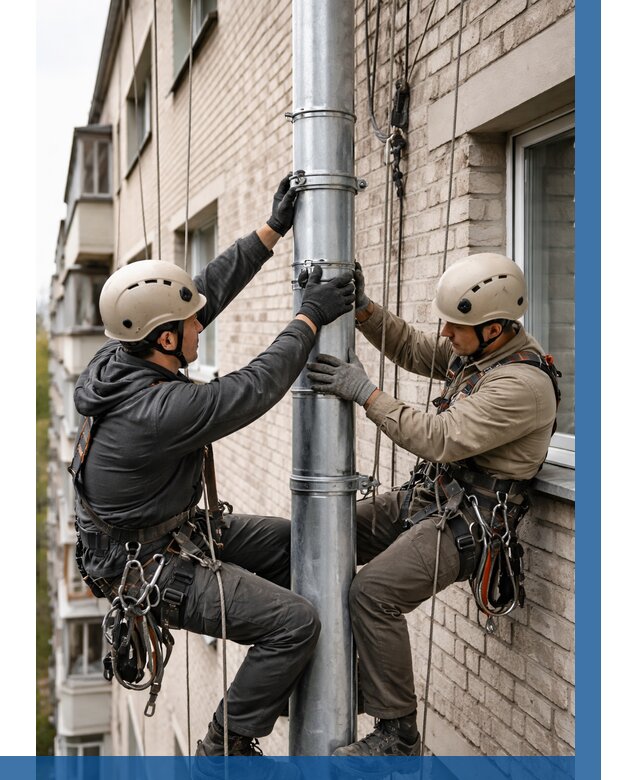 Замена водосточных труб в Кузнецке от 6776 р. | ВЫСОТНИК-Кнц
