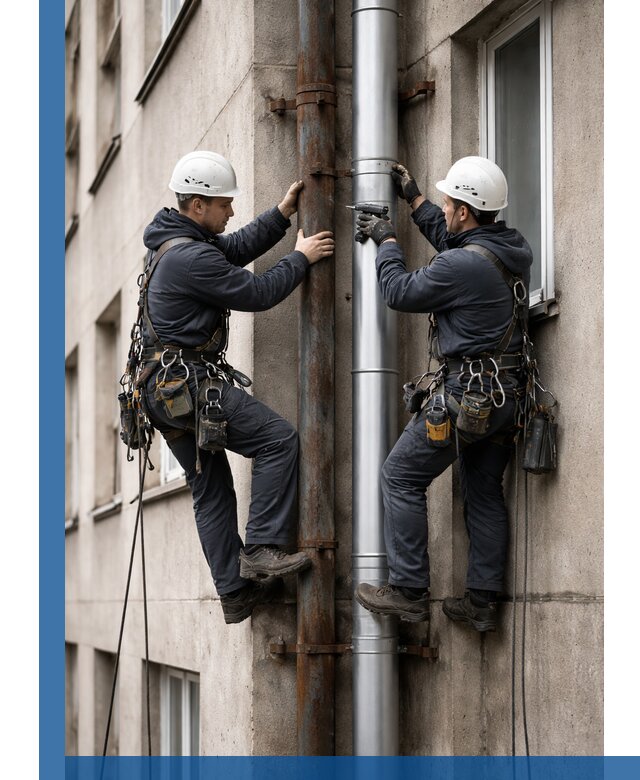 Замена водосточных труб в Кузнецке: монтаж и демонтаж под ключ