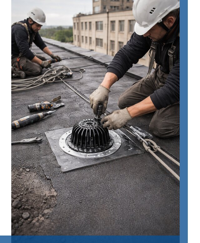 Установка водосточных воронок в Кузнецке цена от 3648 р. | ВЫСОТНИК-Кнц