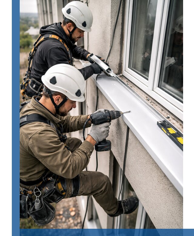 Профессиональный монтаж оконных отливов и отведения воды в Кузнецке