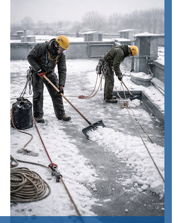 Очистка крыши от снега в Кузнецке от 7818 р. | ВЫСОТНИК-Кнц