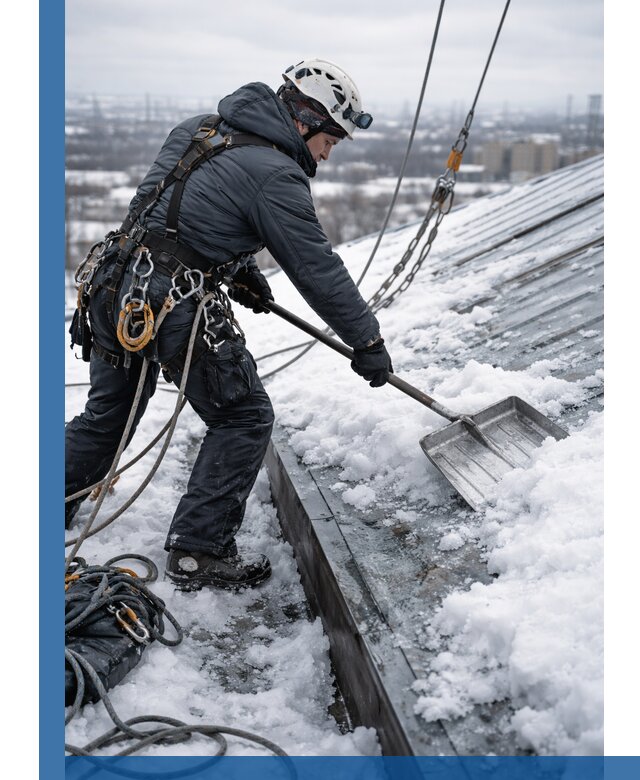 Профессиональная очистка кровли от снега и наледи в Кузнецке