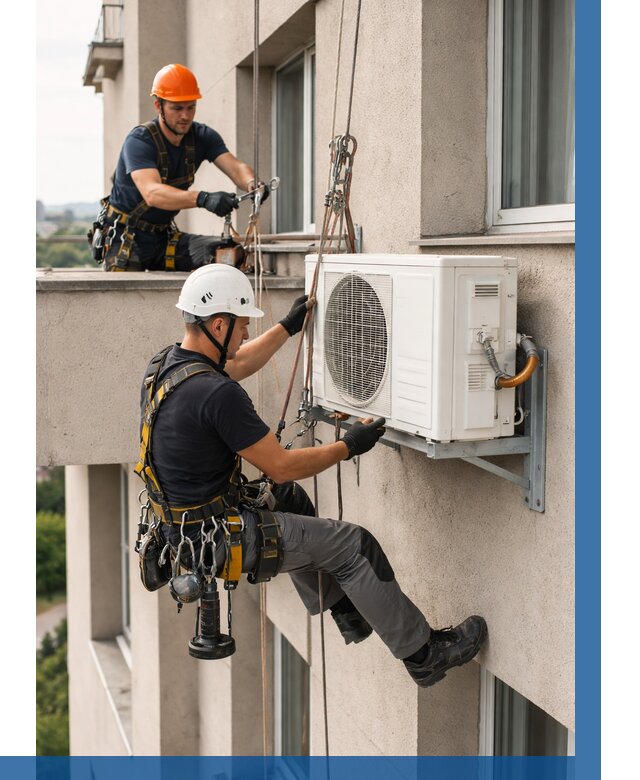 Монтаж внешнего блока кондиционера в Кузнецке от 6776 р. | ВЫСОТНИК-Кнц