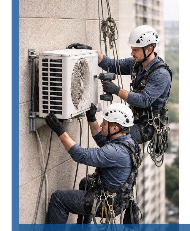 Монтаж внешнего блока кондиционера в Кузнецке установка и крепление