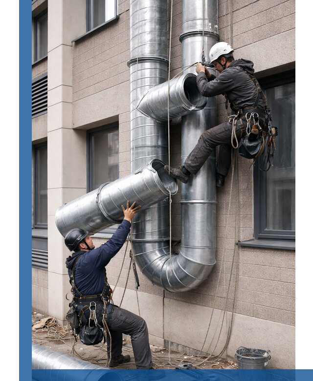 Монтаж фасадных воздуховодов в Кузнецке с герметизацией и крепежом