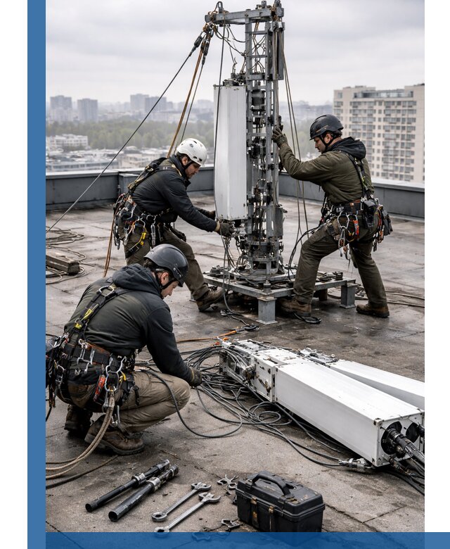 Демонтаж антенн на крыше зданий в Кузнецке с гарантией