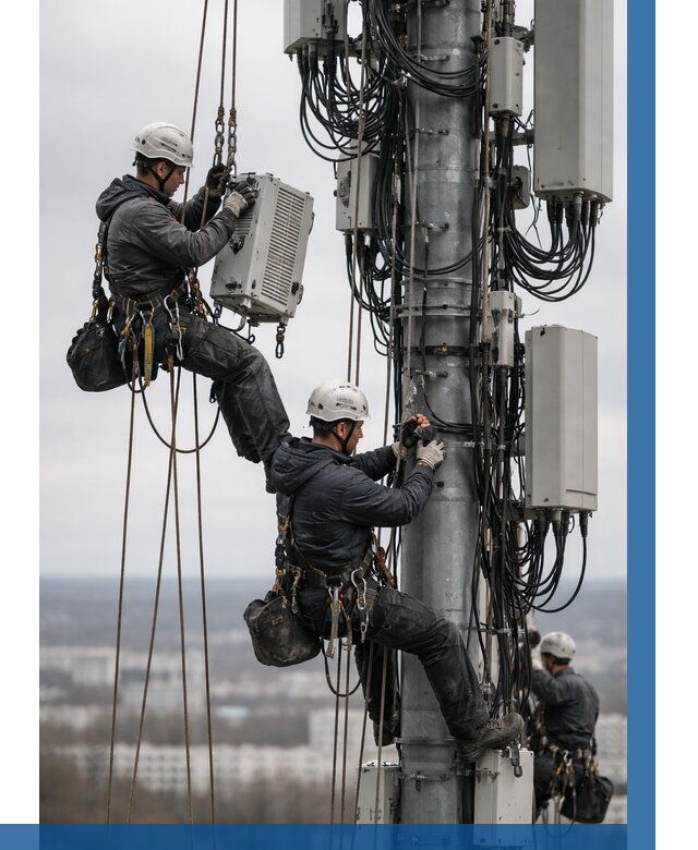 Монтаж оборудования связи на мачте в Кузнецке от 7818 р. | ВЫСОТНИК-Кнц
