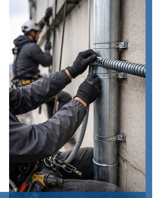 Монтаж гофры для кабеля в Кузнецке от 313 р. | ВЫСОТНИК-Кнц