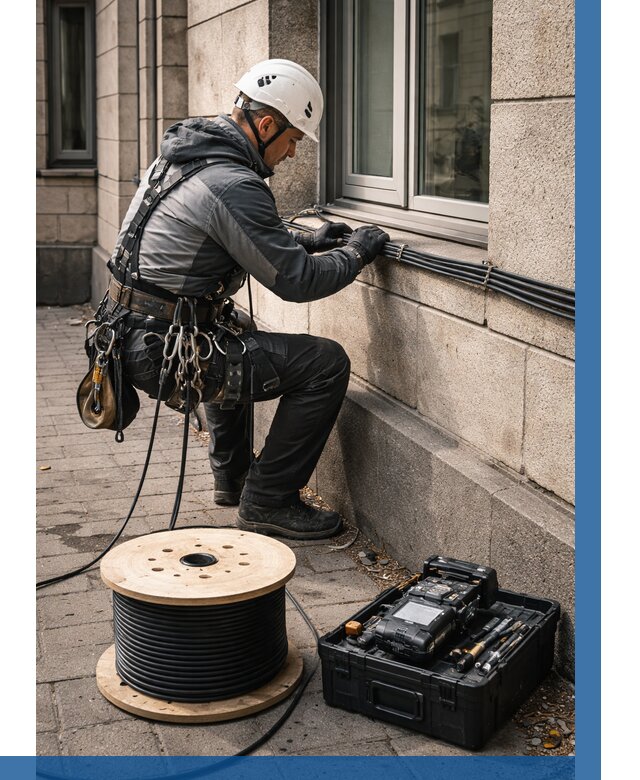 Прокладка оптоволоконного кабеля в Кузнецке от 834 р. | ВЫСОТНИК-Кнц