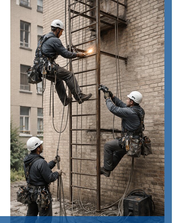 Ремонт пожарной лестницы в Кузнецке от 7818 р. | ВЫСОТНИК-Кнц