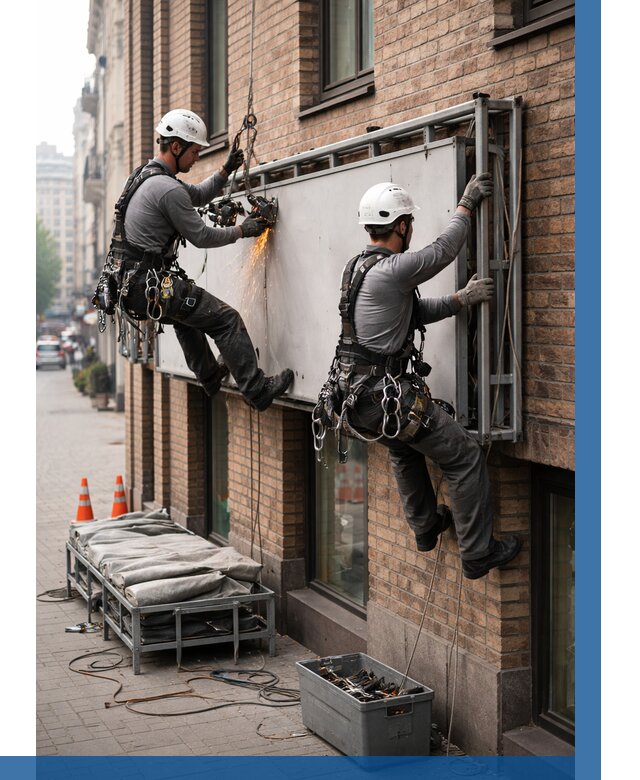 Демонтаж рекламной вывески в Кузнецке от 6776 р. | ВЫСОТНИК-Кнц