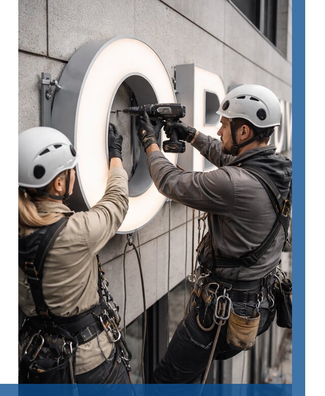 Монтаж световых букв в Кузнецке от 3127 р. под ключ ВЫСОТНИК-Кнц