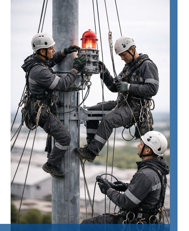 Монтаж заградительных огней в Кузнецке от 8860 р. | ВЫСОТНИК-Кнц