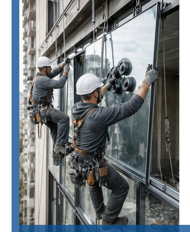 Витражное остекление фасадов и лоджий в Кузнецке под ключ